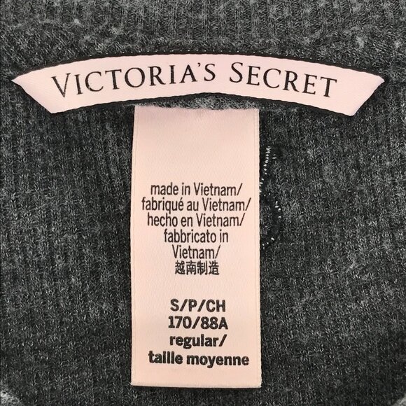 Victoria's Secret Waffle Knit Crew Neck Tee Women's Small Gray Thermal Stretch - Picture 10 of 12